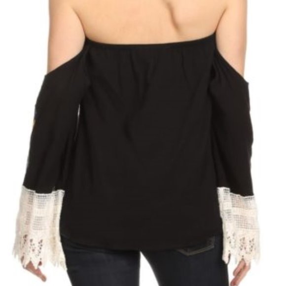 Black Off Shoulder Top - Picture 3 of 4